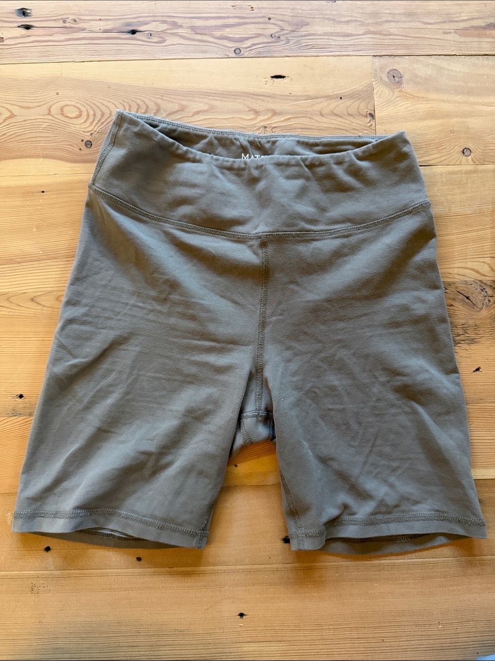 Mate Organic Stretch Biker Shorts in taupe